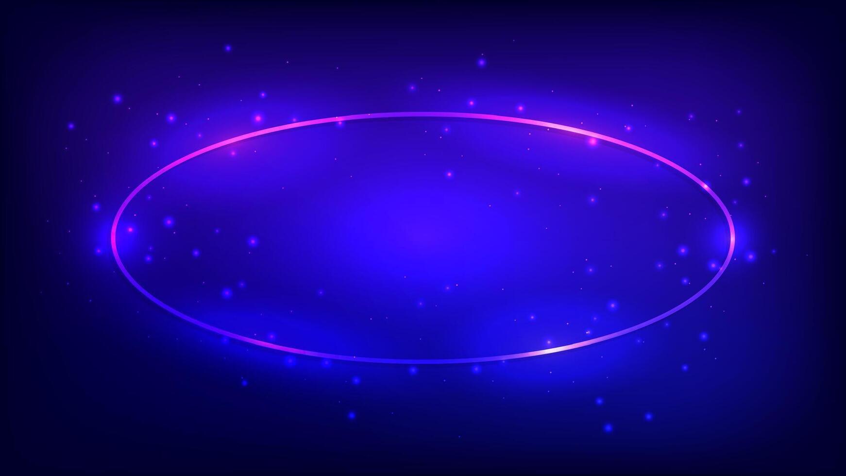 Neon frame with shining effects and sparkles vector
