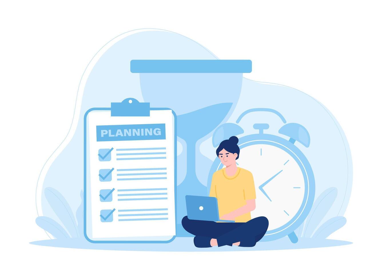 Time business planning concept flat illustration vector