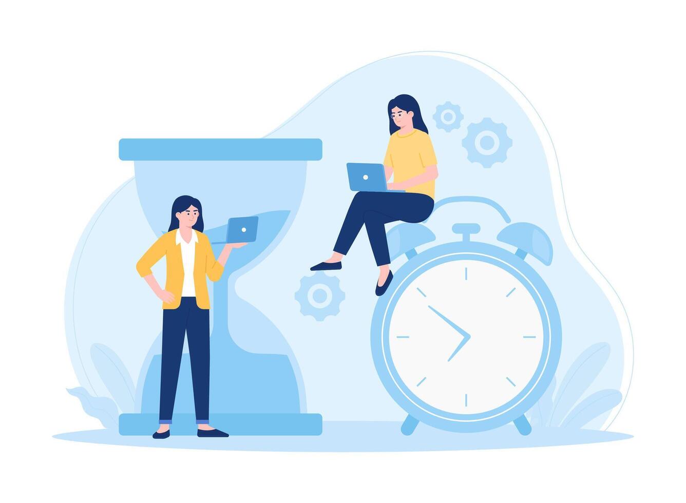 Time optimization financial and marketing strategies concept flat illustration vector