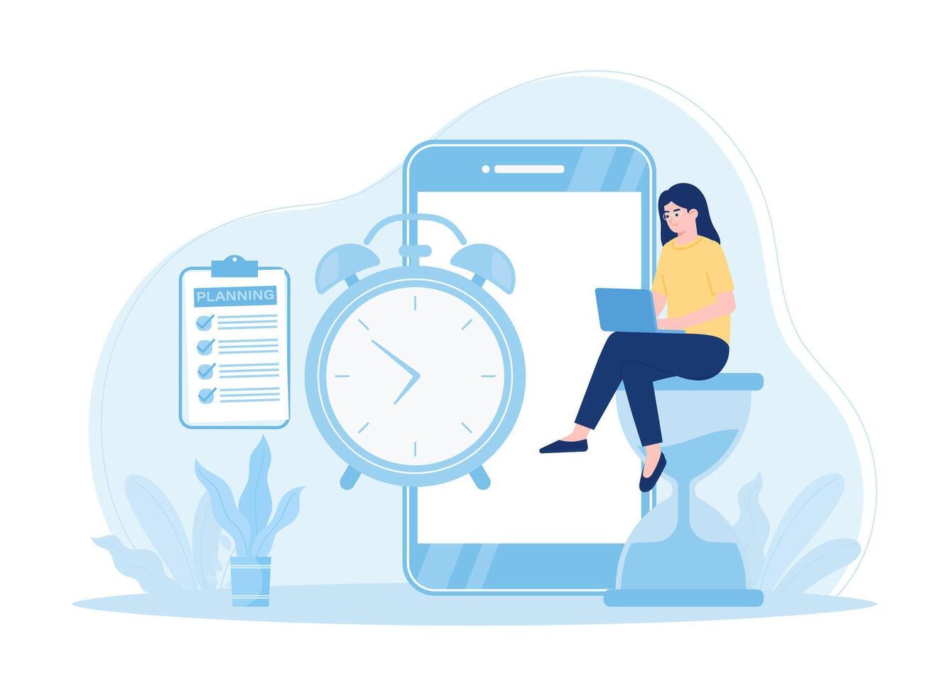 woman planning a business concept flat illustration vector