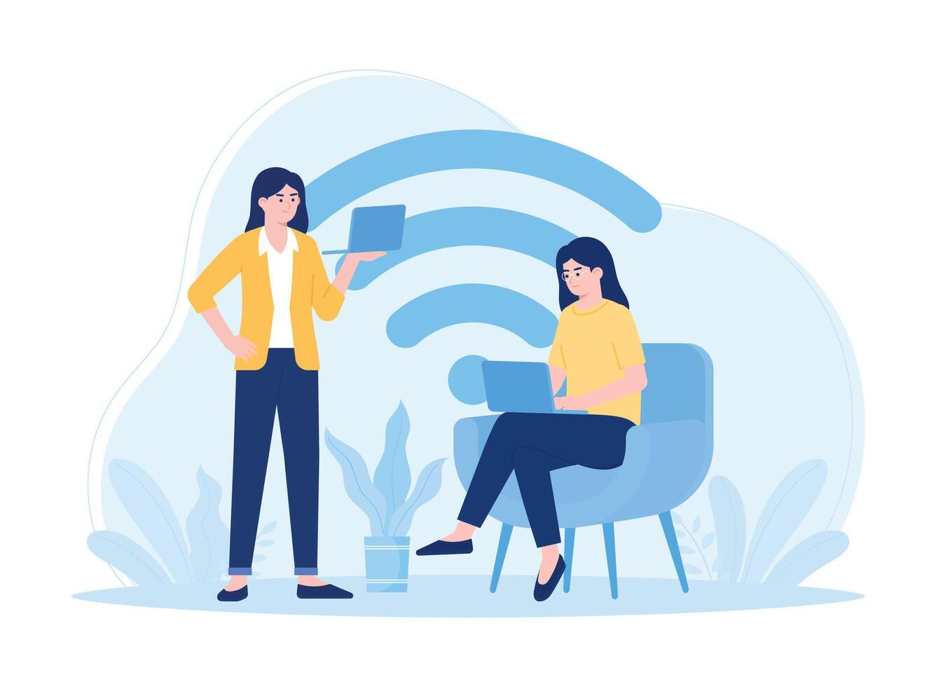 advertising access to a global network concept flat illustration vector