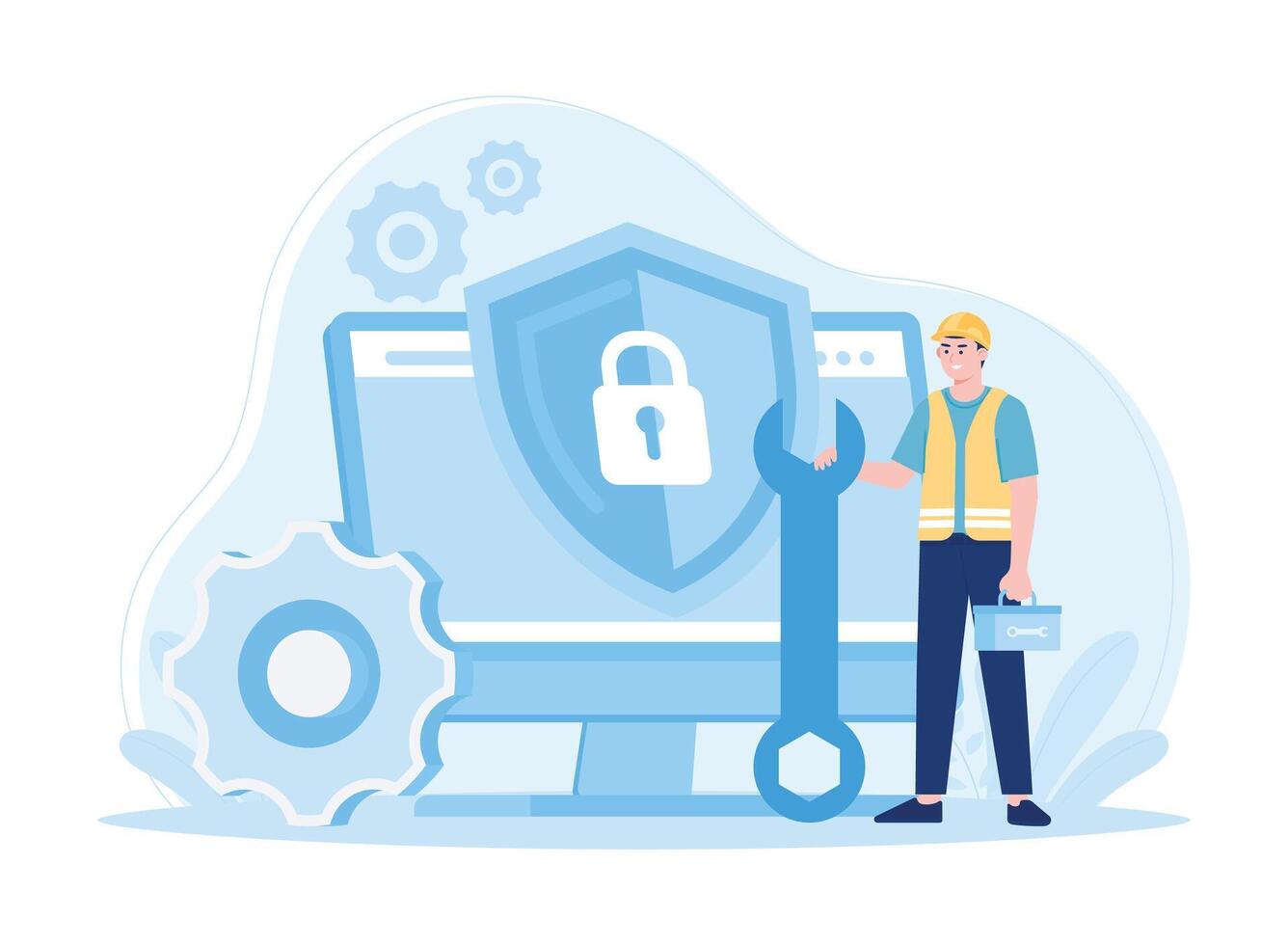 fix personal data errors concept flat illustration vector