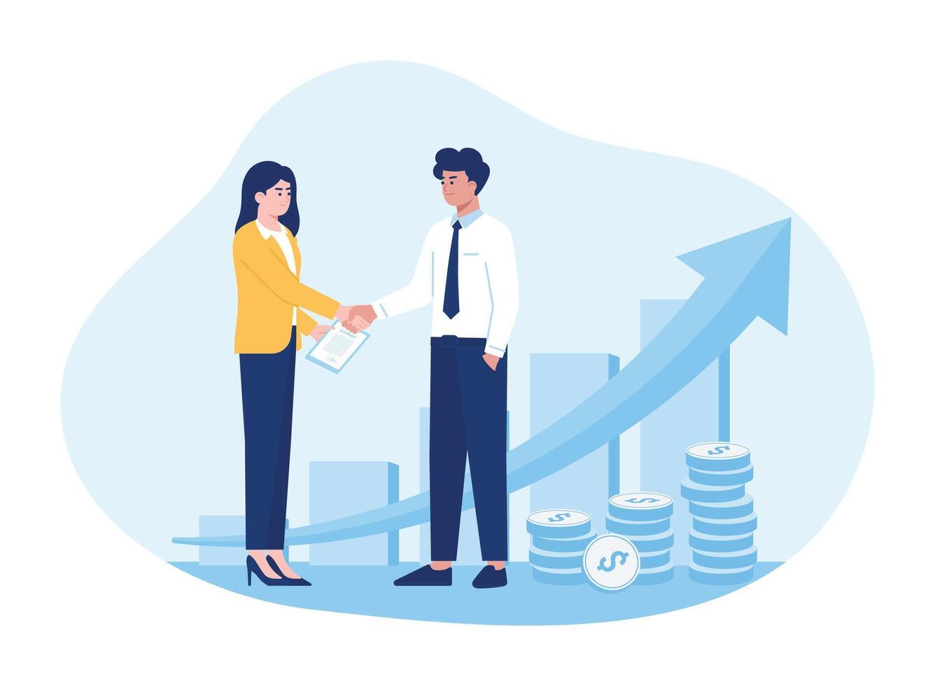 money investment agreement concept flat illustration vector