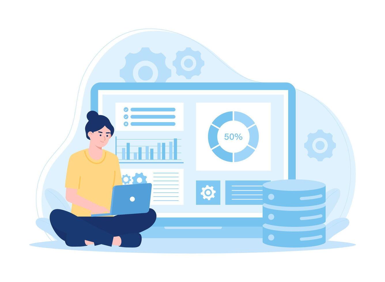Online service or website business platform concept flat illustration vector