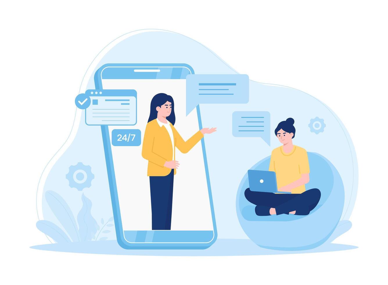 Customer support. people advisor and advice service concept flat illustration vector