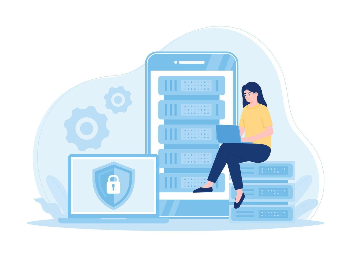 data protection concept flat illustration vector