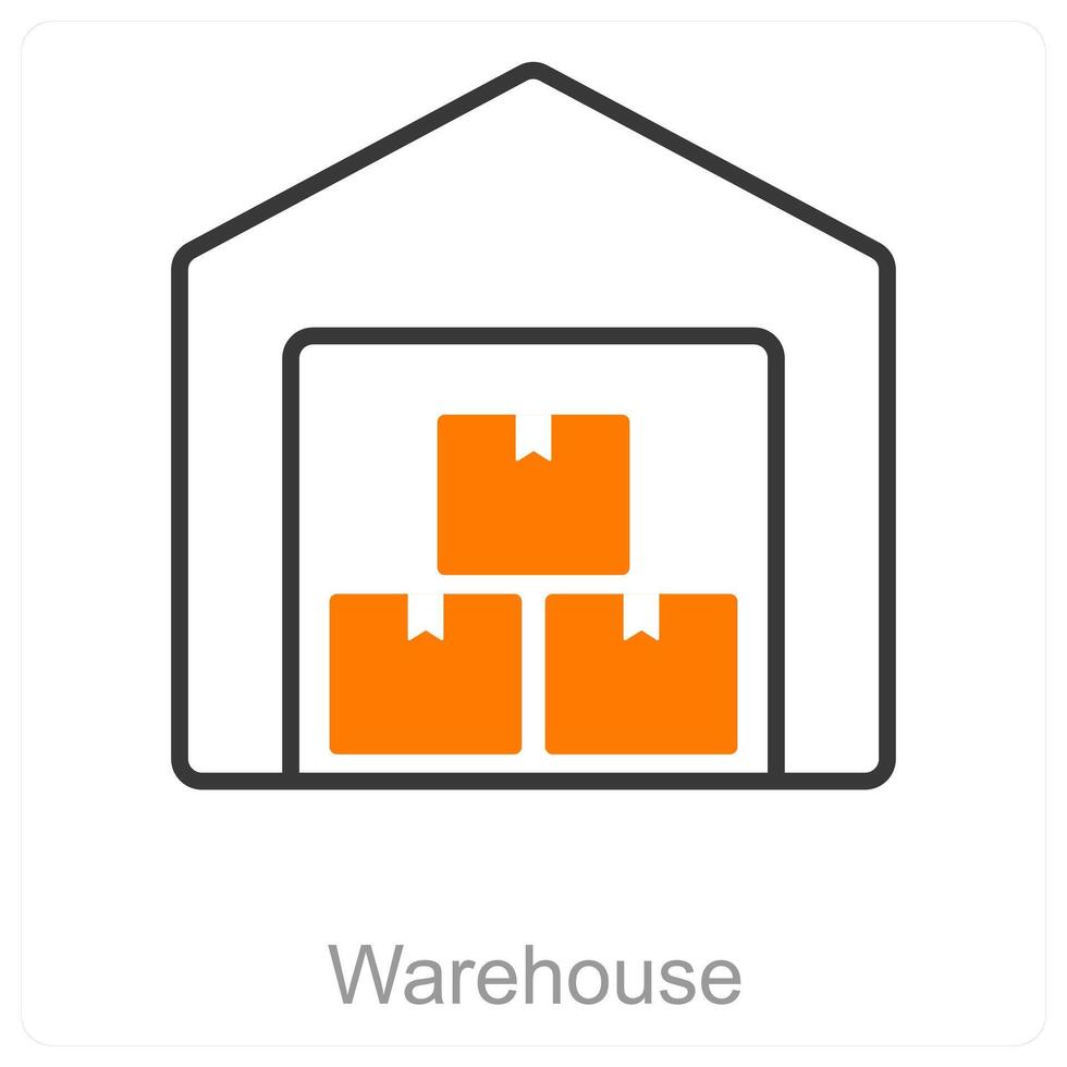 Warehouse and boxes icon concept vector