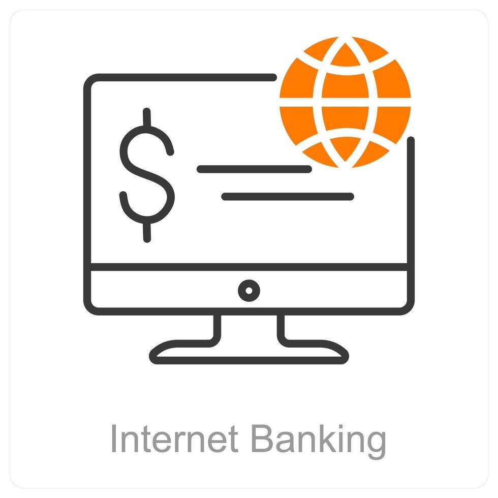 Internet Banking and banking icon concept vector