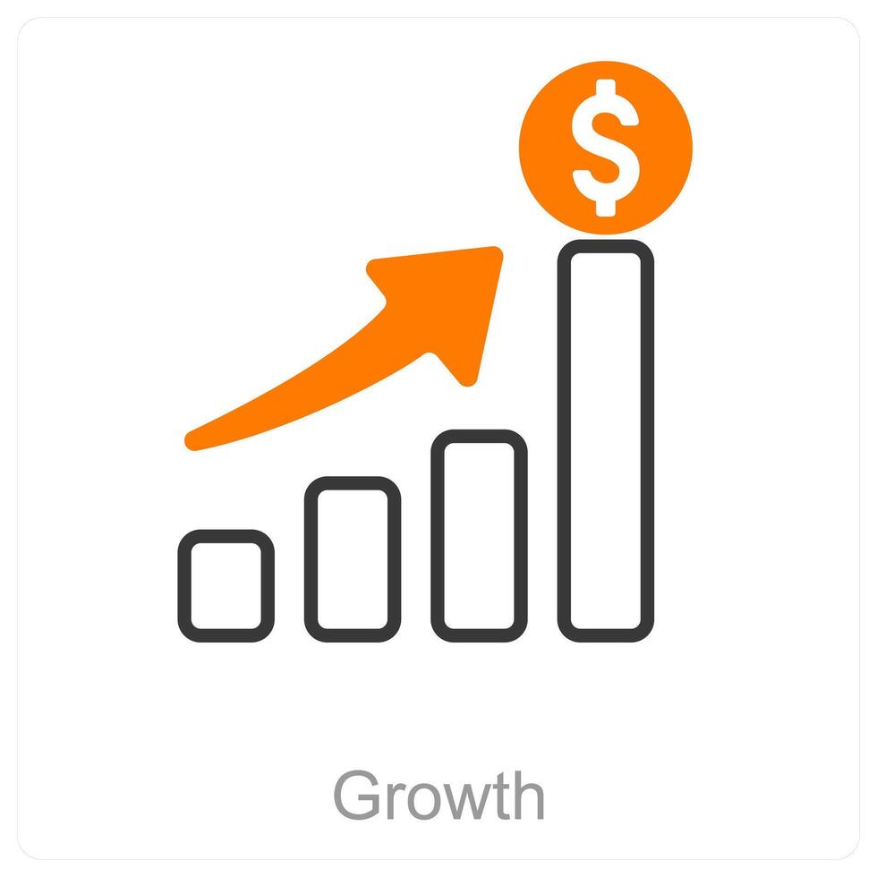 Growth and success icon concept vector