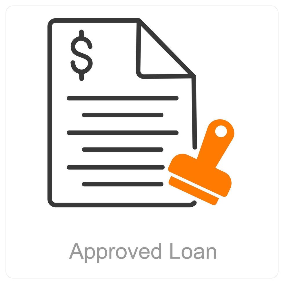 Approved Loan and money icon concept vector