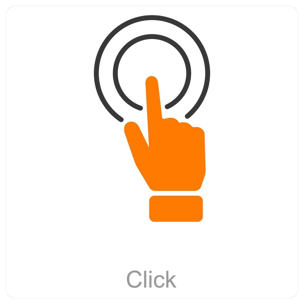 Click and touch icon concept vector