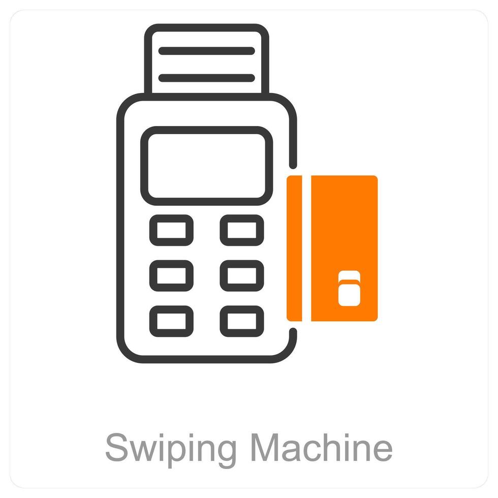 Swiping Machine and swipe icon concept vector