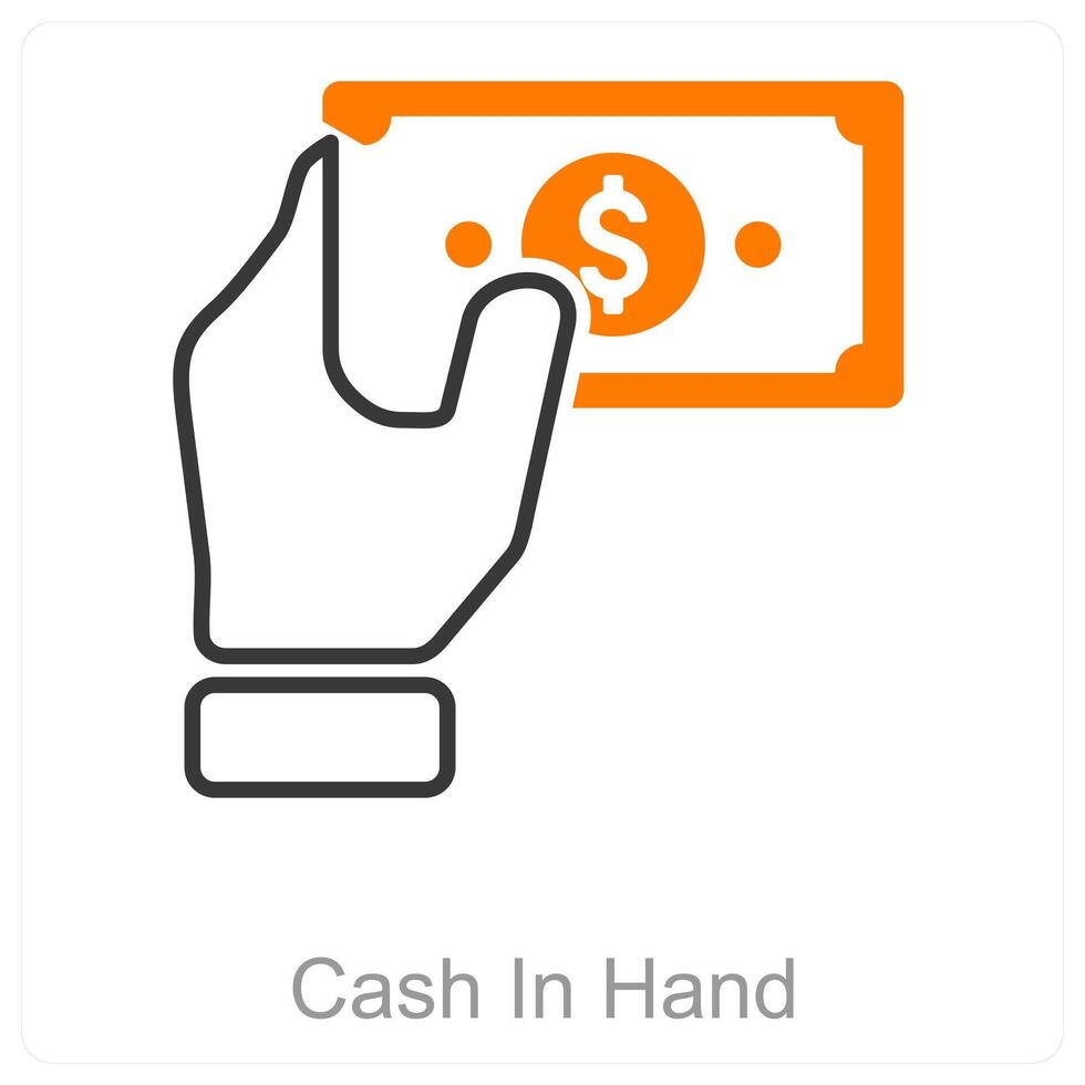 Cash In Hand and currency icon concept vector