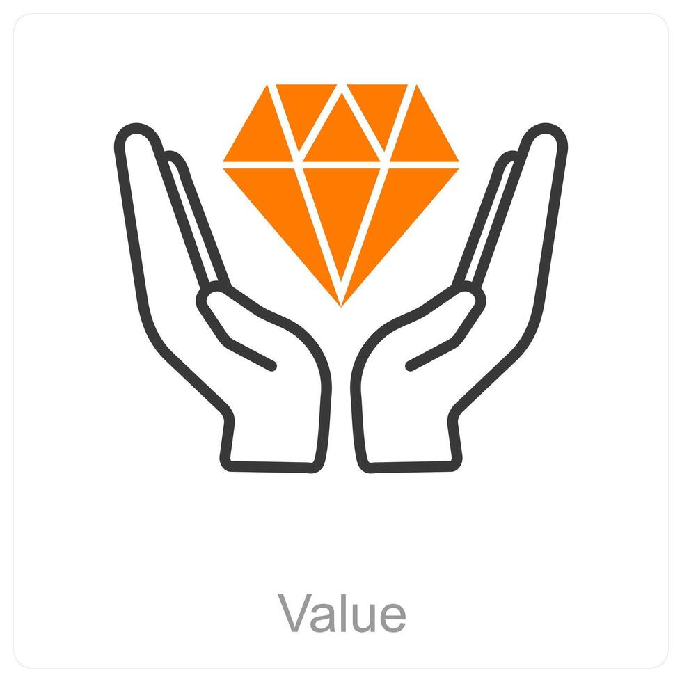 Value and growth icon concept vector