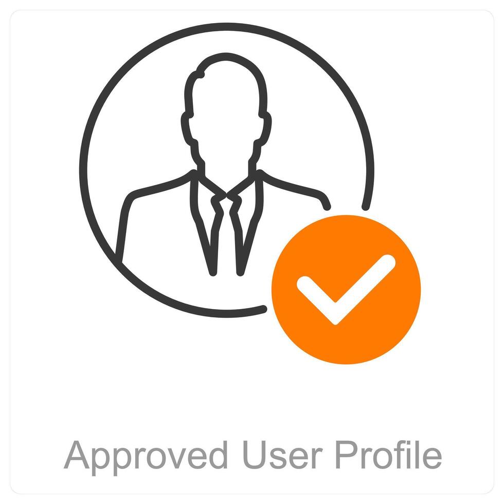 Approved User Profile and admin icon concept vector