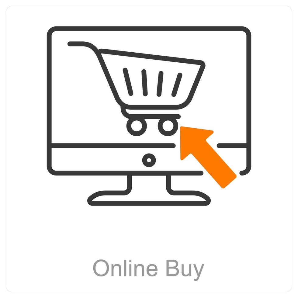 Online Buy and cart icon concept vector