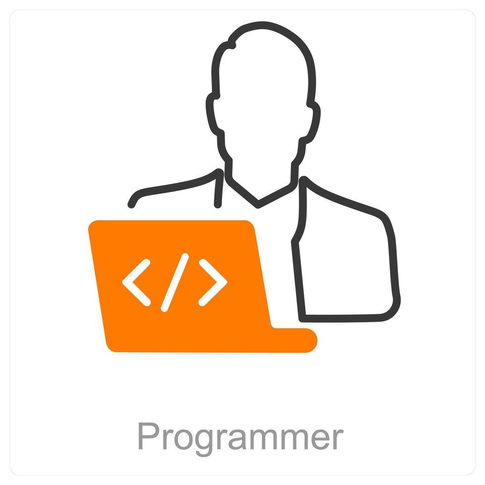 Programmer and coding icon concept vector
