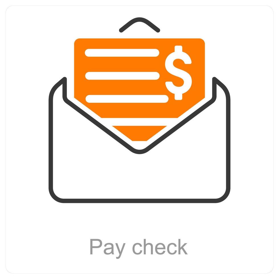 Pay check and money icon concept vector
