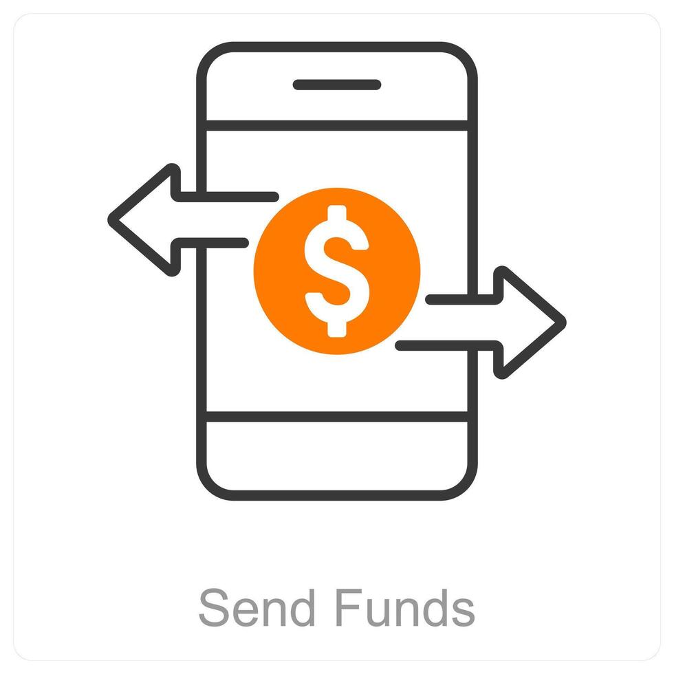 Send Funds and money icon concept vector