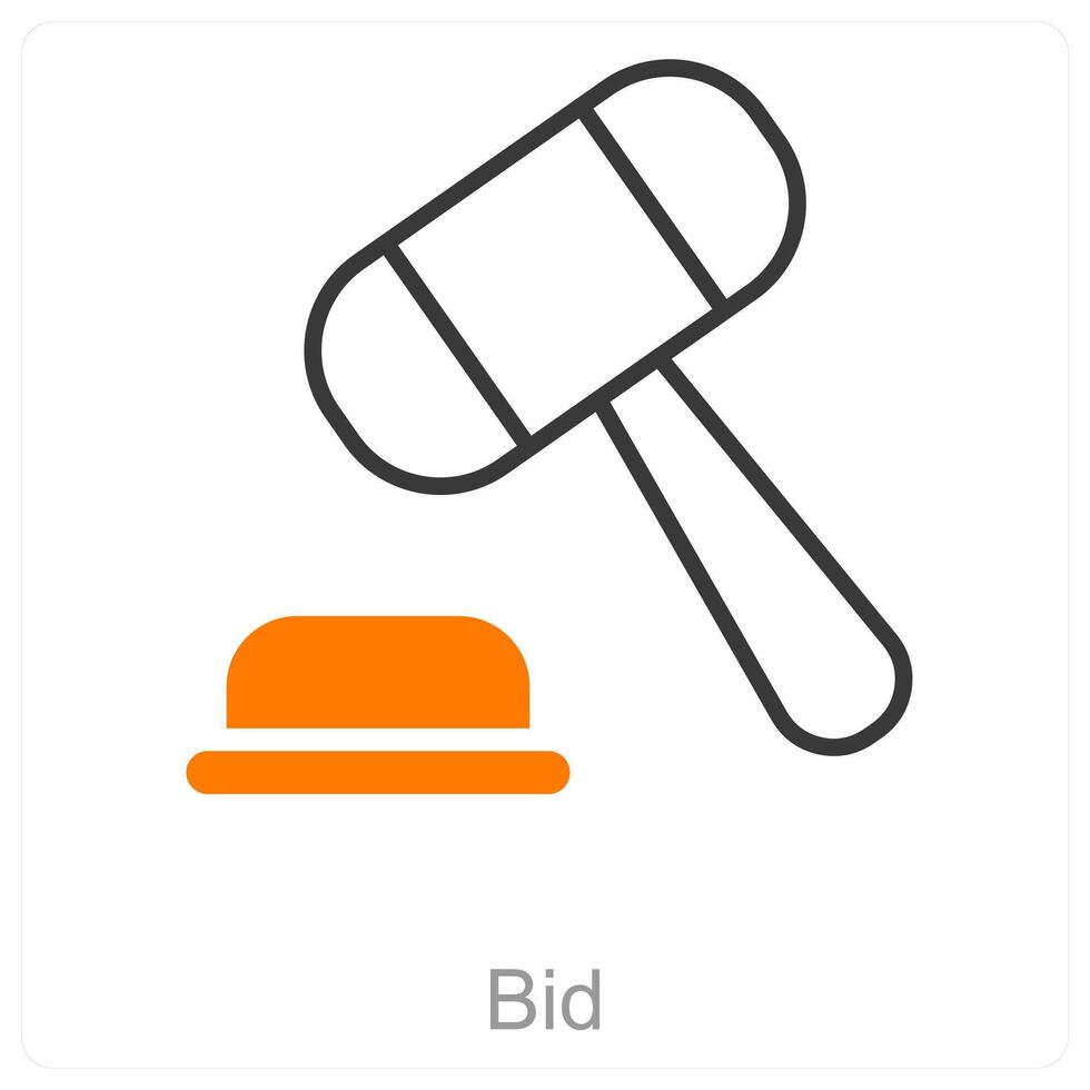 Bid and price icon concept vector