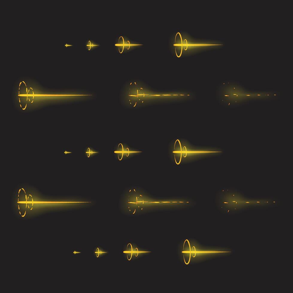 Gun Fire Animation. Gun Fire Effect Sprite Sheet for Game or Cartoon and Animation. 2D Classic Animation Effects. EPS-10 illustration. vector
