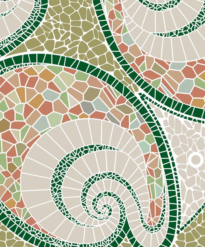 Mosaic in muted colors on a white background. vector