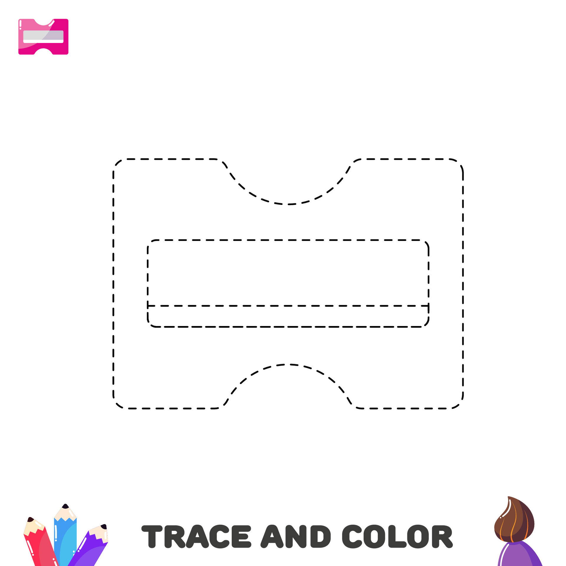 Handwriting practice for kids. Trace and color pencil sharpener. School