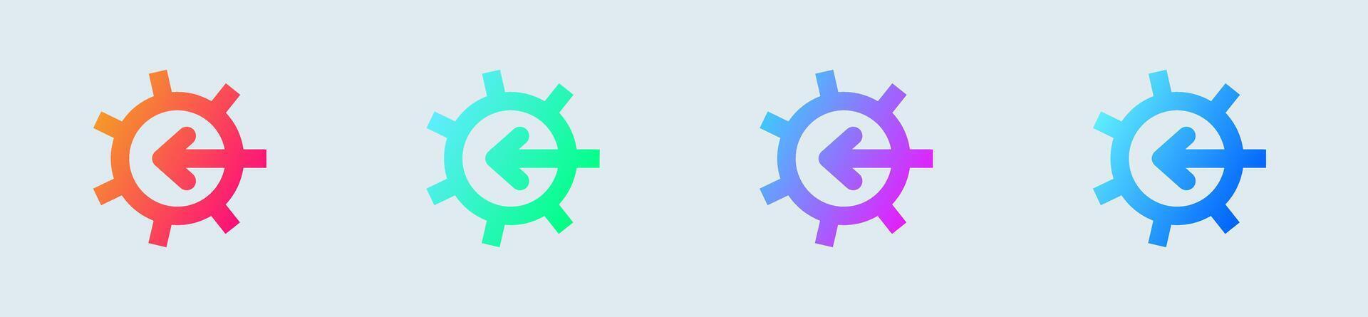 System line icon in gradient colors. Configuration signs illustration. vector