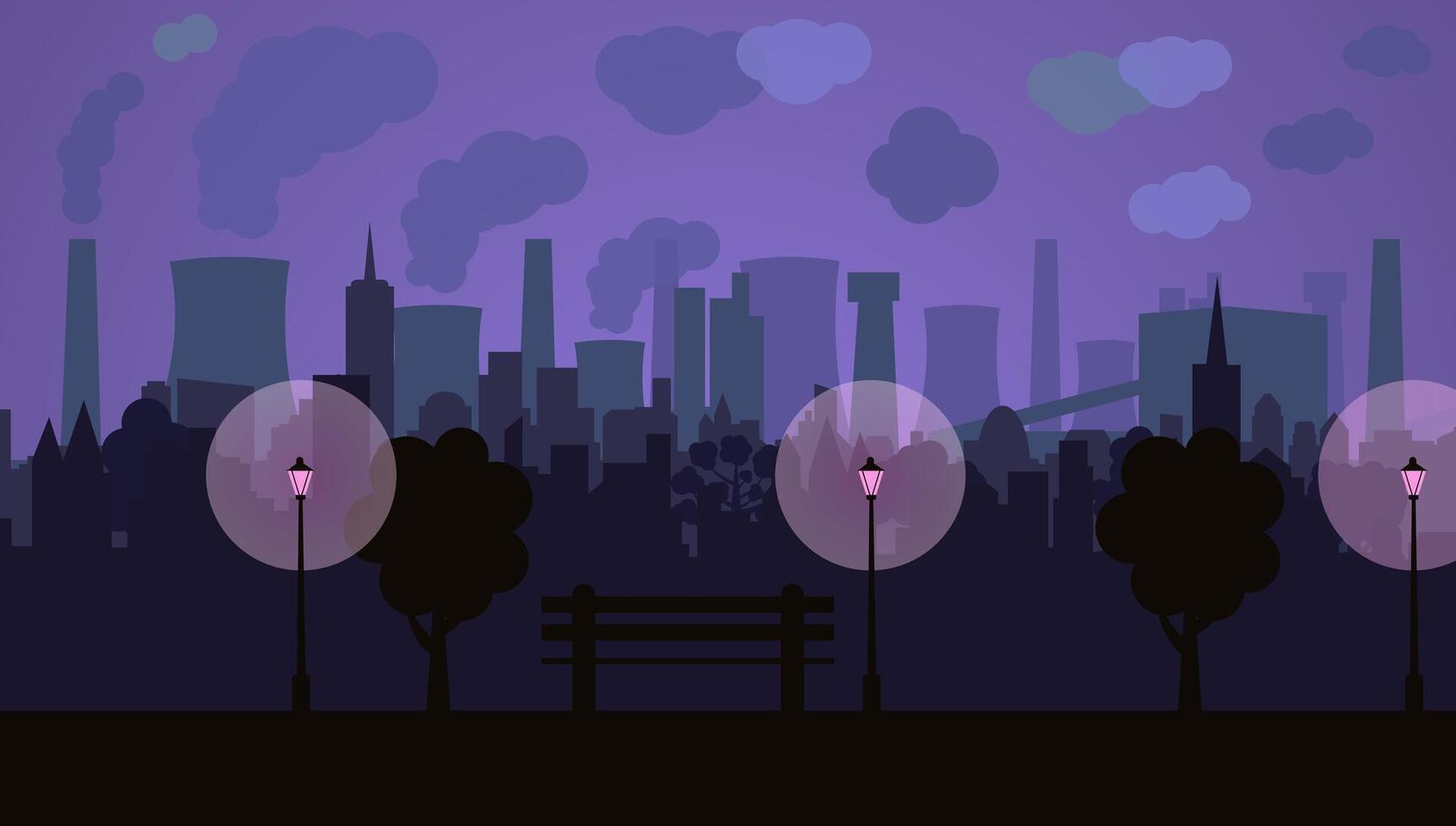 Polluted air in the city. Air pollution. Pollution problem. Air pollution. vector