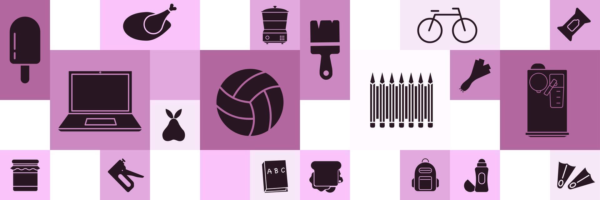 Market. Set for supermarket banners or advertising. Icons used in supermarkets. vector