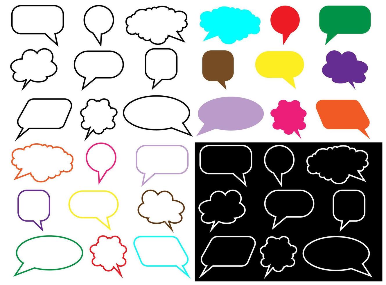 Bubbles for comics. Various bubbles for communication. Set of word bubbles. EPS 10. vector