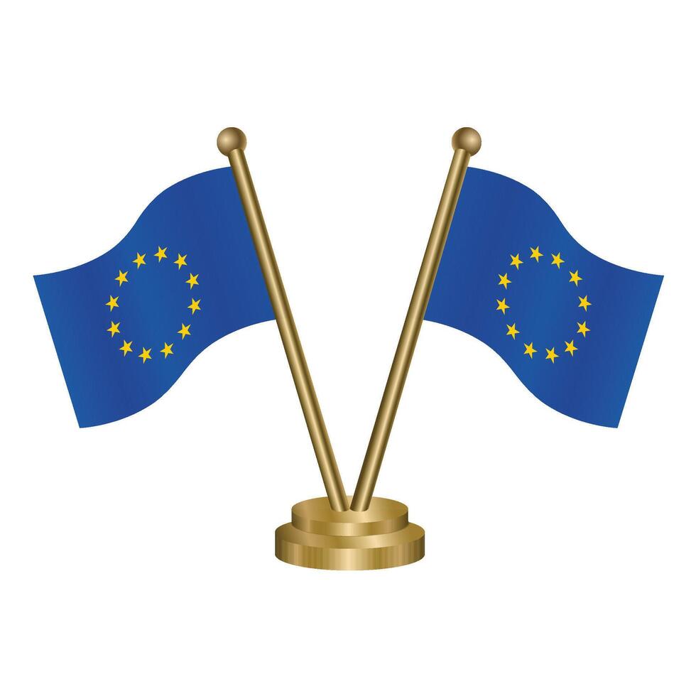 European Union table flags. vector