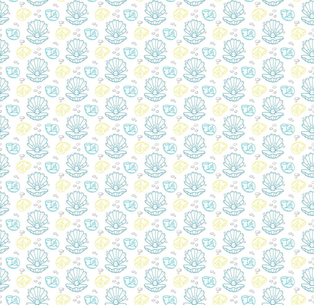 Seamless seashell pattern vector
