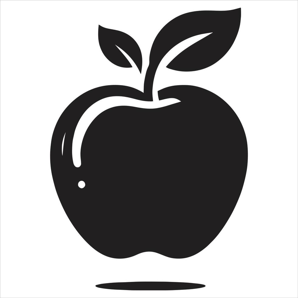 Beautiful Apple icon set, eaten and bitten apple icons, black isolated on white background, illustration. vector