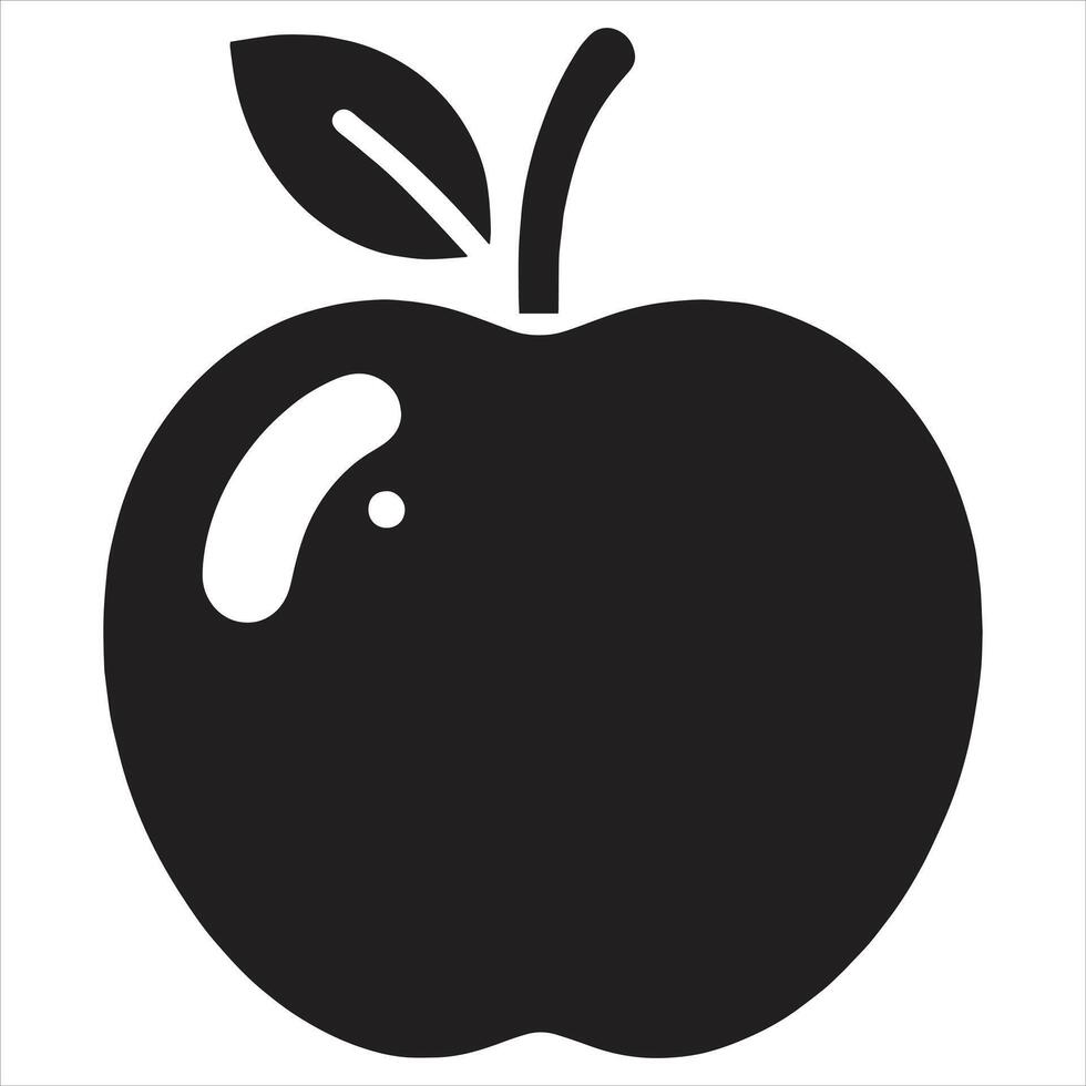 Beautiful Apple icon set, eaten and bitten apple icons, black isolated on white background, illustration. vector