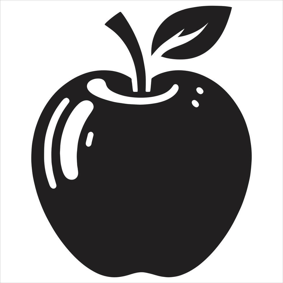 Beautiful Apple icon set, eaten and bitten apple icons, black isolated on white background, illustration. vector
