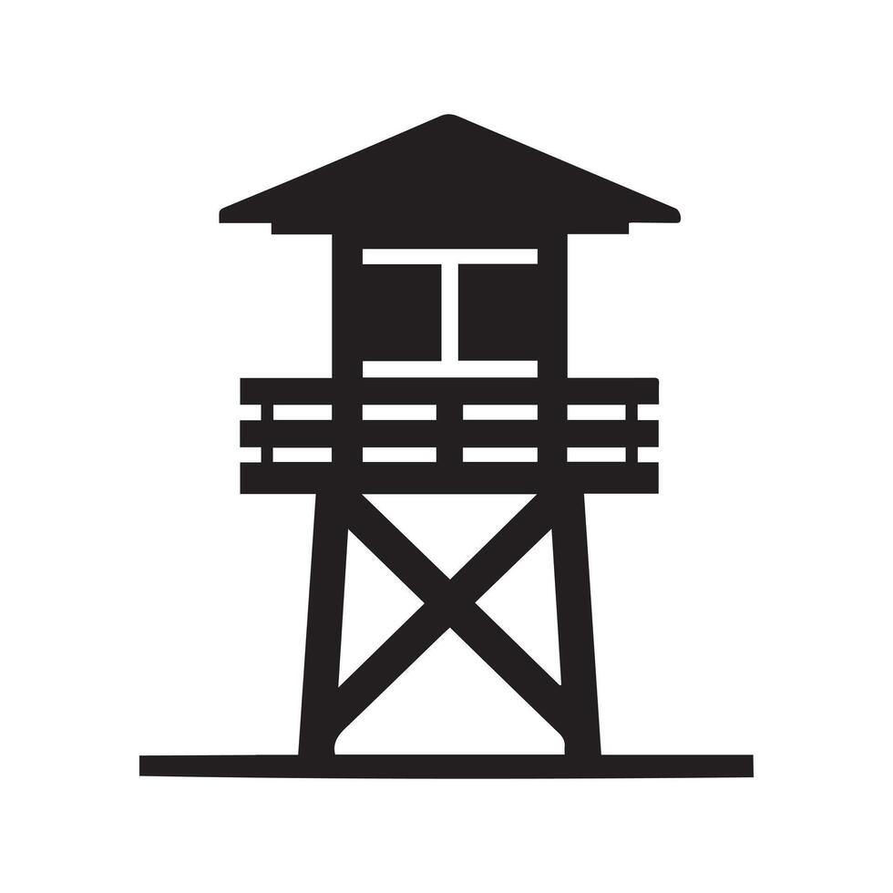 a Lifeguard Tower silhouette illustration vector