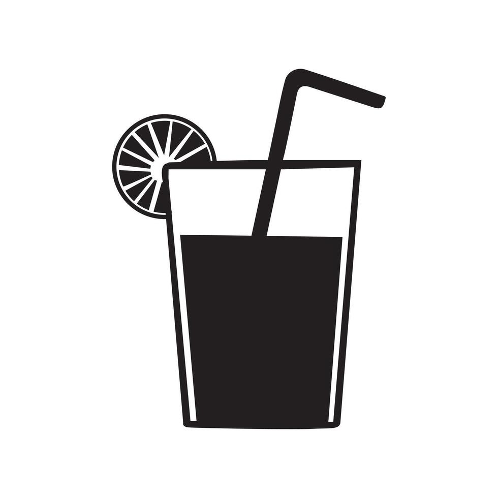 Cocktails silhouette - Summer Drinks Outline Illustration in black and white vector