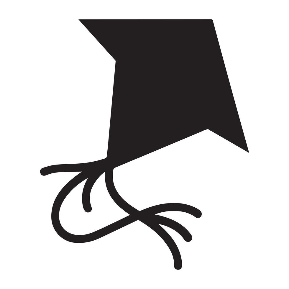 Black kite illustration in black and white vector