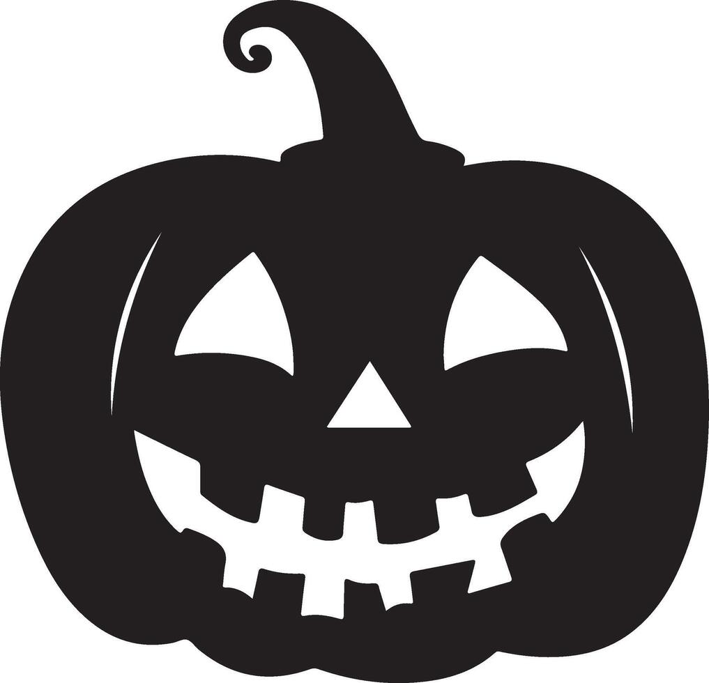 Halloween Pumpkin Silhouette Illustration White Background vector