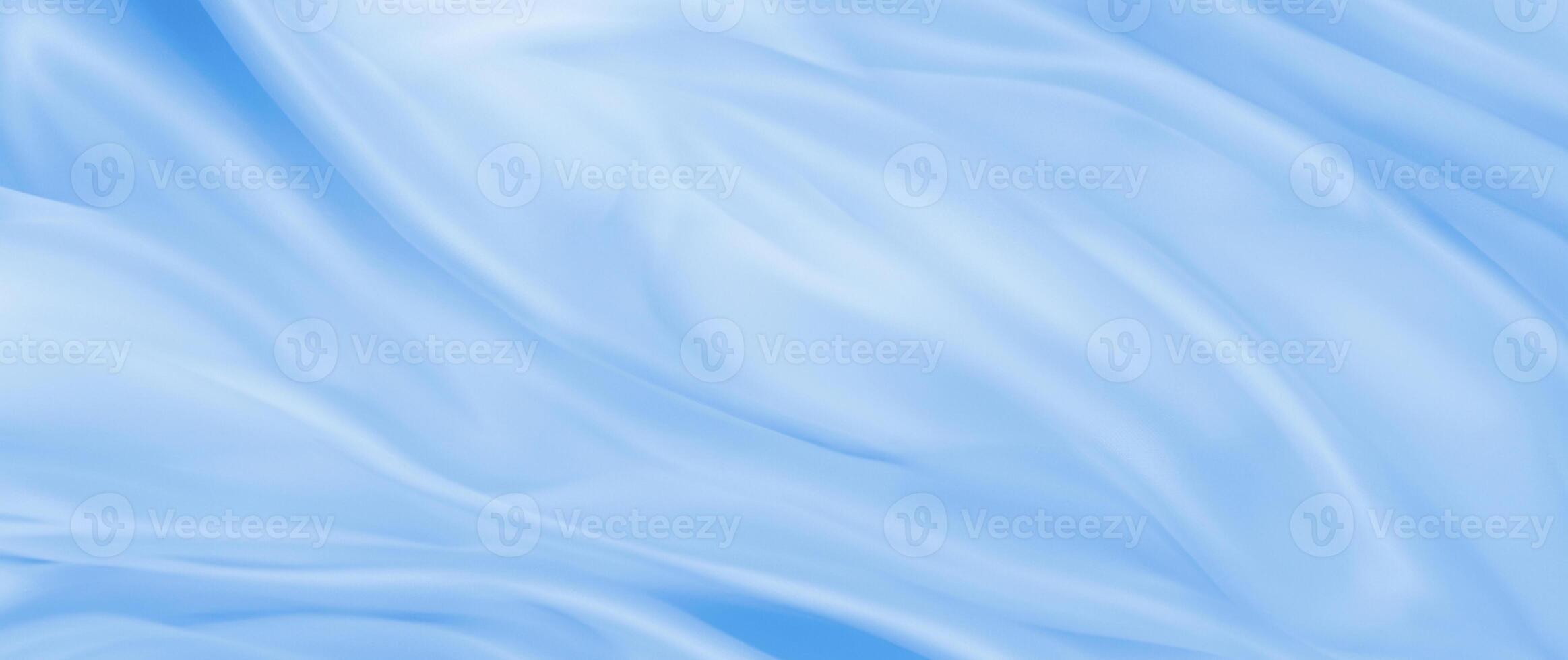 Close-Up of Luxurious Blue Silk Fabric photo