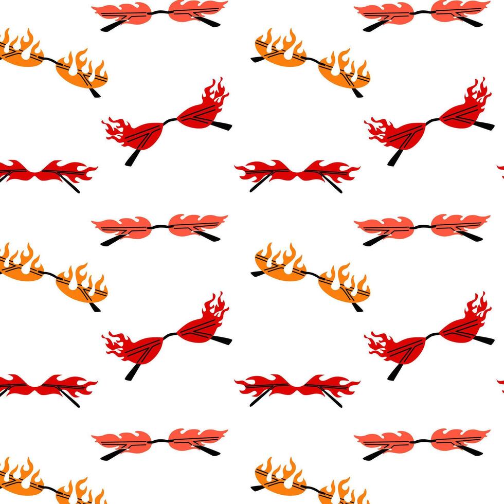 Pattern of various colorful sunglasses. Summer sunglasses, fashionable eyeglass frames. Various shapes and styles. Seamless pattern for fabric, textiles, background, wrapping paper, banner vector