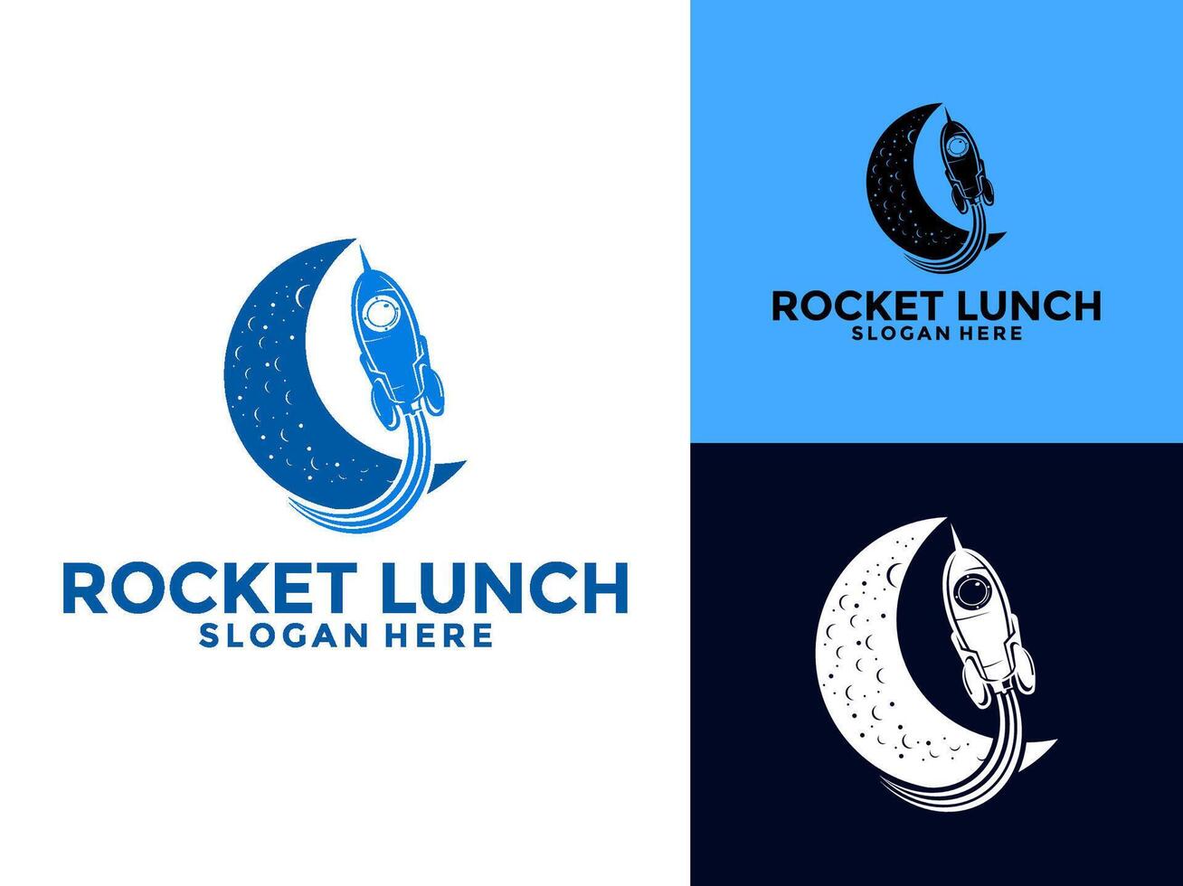 Rocket Launch Logo Design, Simple Flying Modern Rocket Logo Illustration vector
