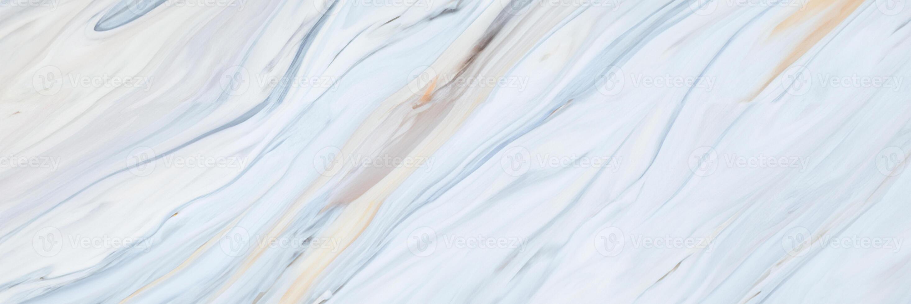 Abstract Blue Ink Swirls on Marble Texture, Luxurious Panoramic Background for Ceramic Countertops and Wall Tiles photo