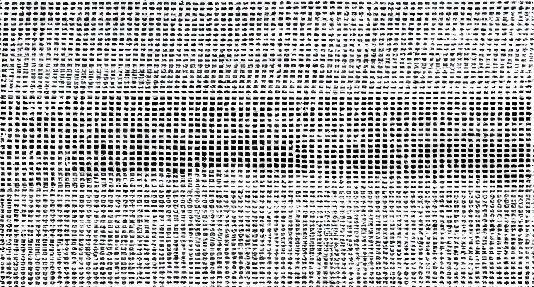 Abstract Halftone Illustration, Distressed Weaving Fabric Texture with Grunge Background - Black Overlay on White photo