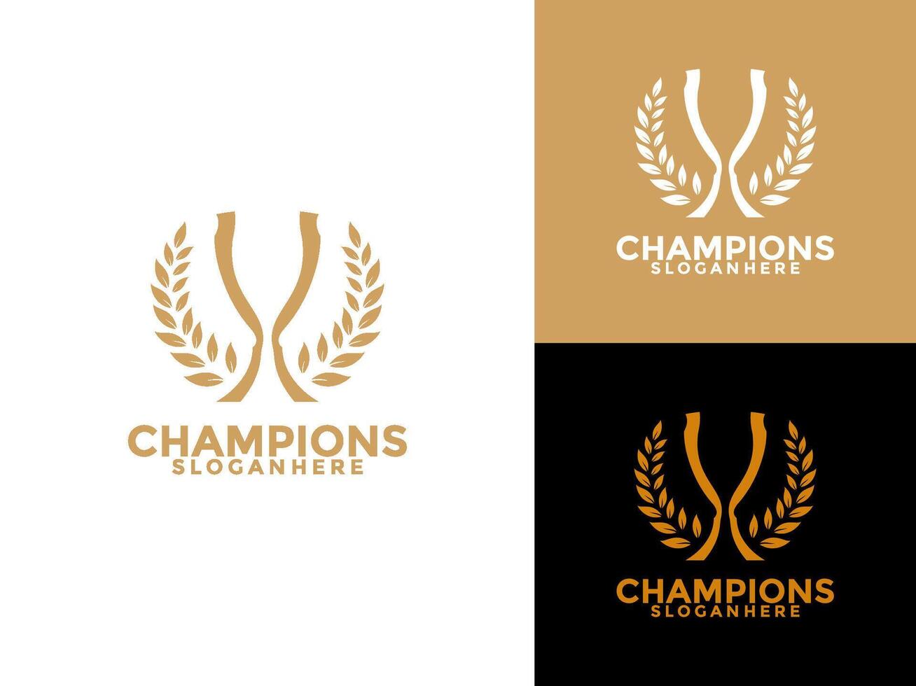 Trophy logo icon design template flat illustration, Award Winner logo design template vector