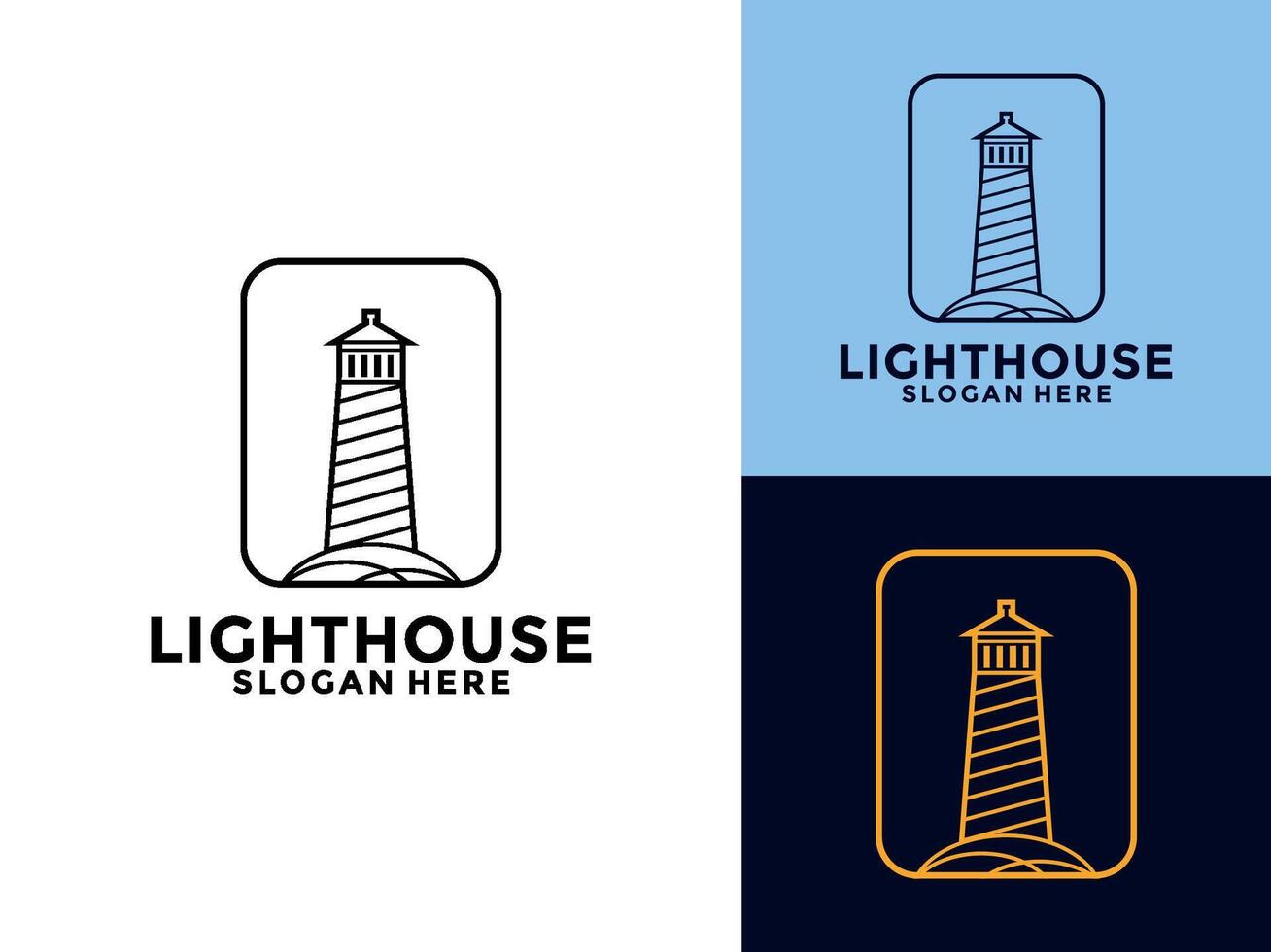 Lighthouse vintage premium minimalism logo design, Lighthouse logo design icon vector