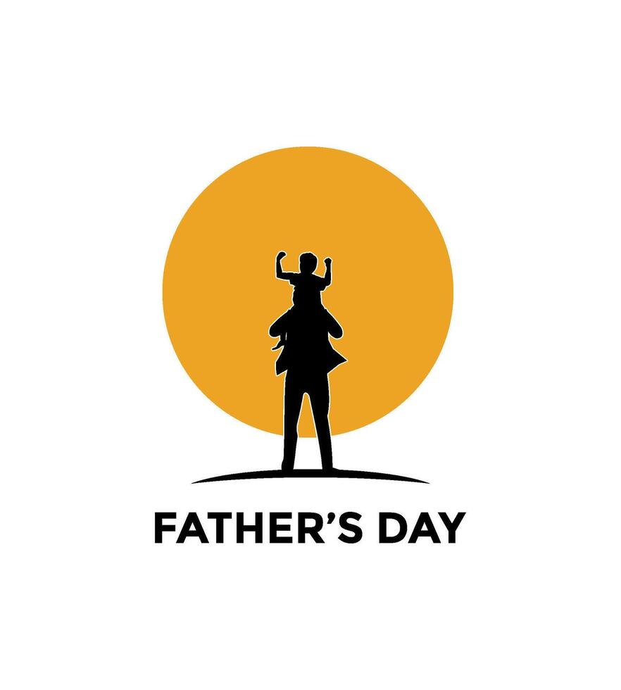 Simple Happy father's day background Silhouette , Happy father's day celebration illustration. vector