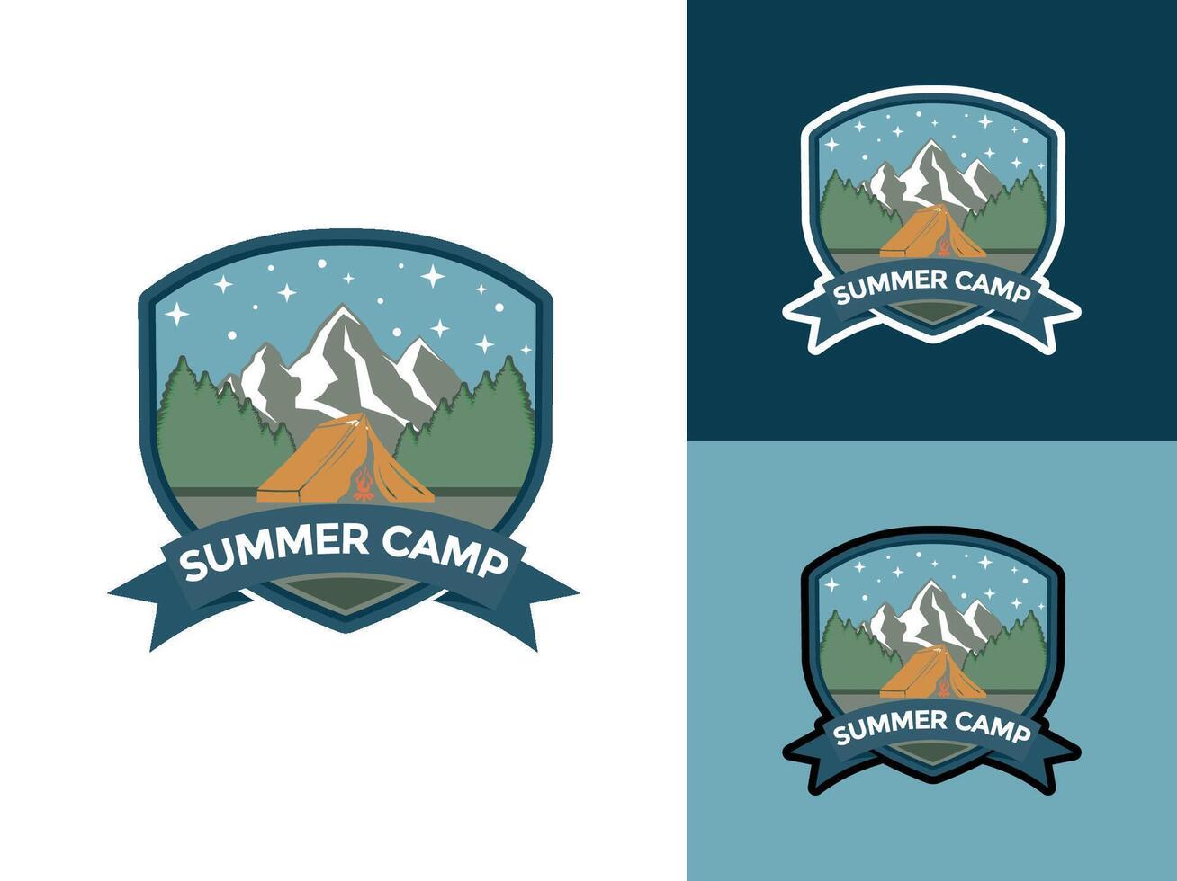 Camping and outdoor adventure retro logo design. Great for shirts, stickers, logos and other uses vector