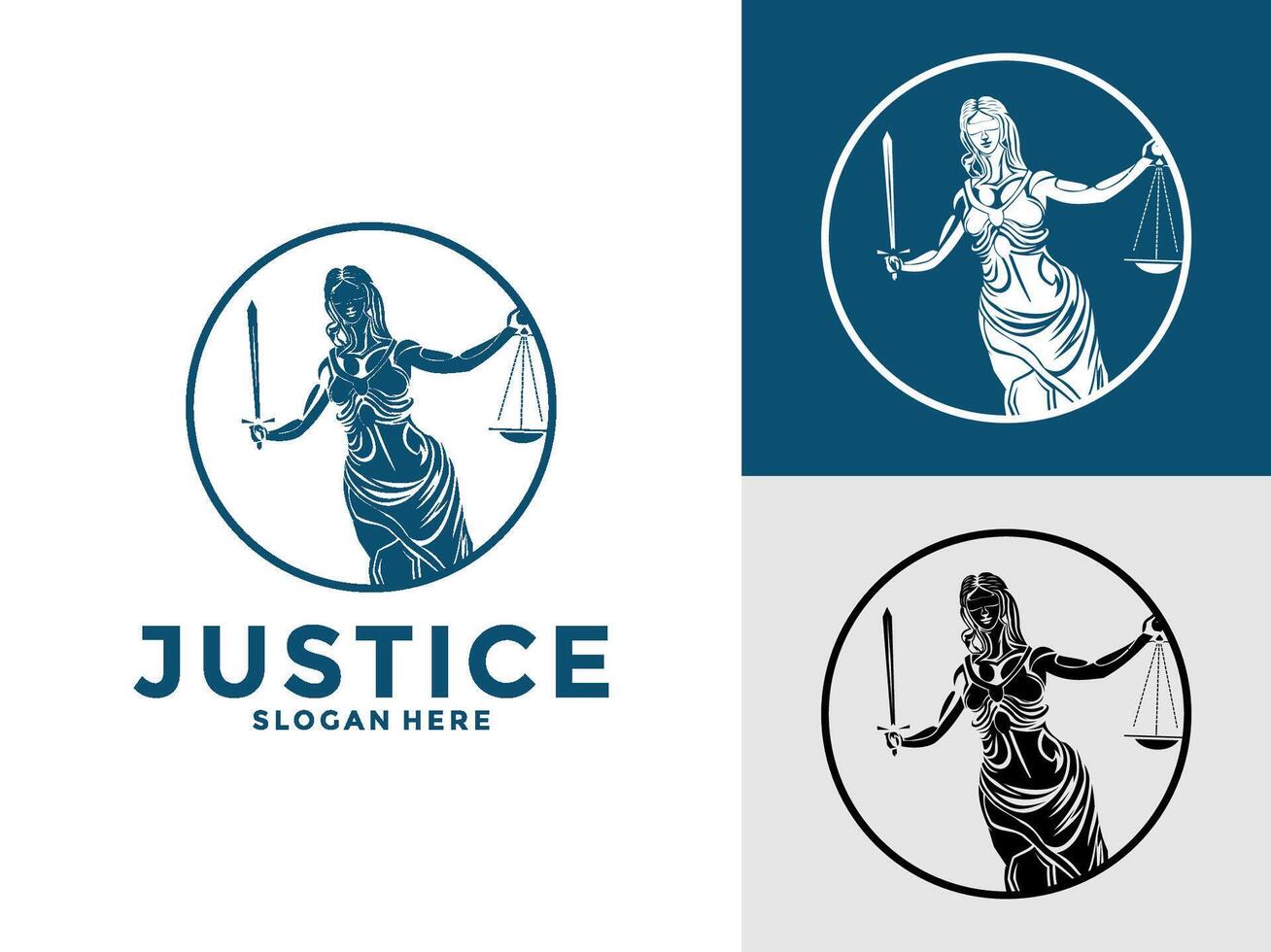 Lady Law Icon , Lady law with a sword of justice and weights in her hands logo template vector